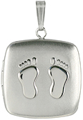 embossed baby feet pillow locket