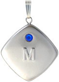 l4714 embossed letter with birthstone diamond locket