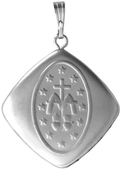 embossed sterling miraculous pillow locket