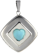 gold pillow locket with crystal heart stone