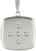 flat top diamond cushion locket