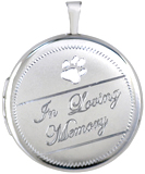 L1058CRPAW loving memory locket with paw