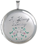 L1080 loving memory round cremation locket