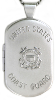 L1205 Coast Guard dog tag locket