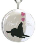 L-1003 I love you round dog locket