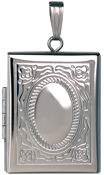 L8508 embossed scroll rectangle locket