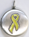 C1141 Yellow RIbbon Locket Silver