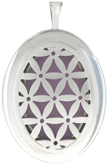 L8099 flower of life oval locket