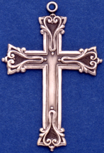 C357 large silver art nouveau cross necklace