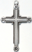 C333 sterling medium cross with flowers