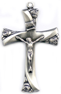 C403 large sterling fancy crucifix