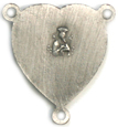 sterling silver sacred heart rosary center