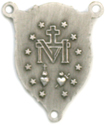 C471 back of sterling miraculous rosary center